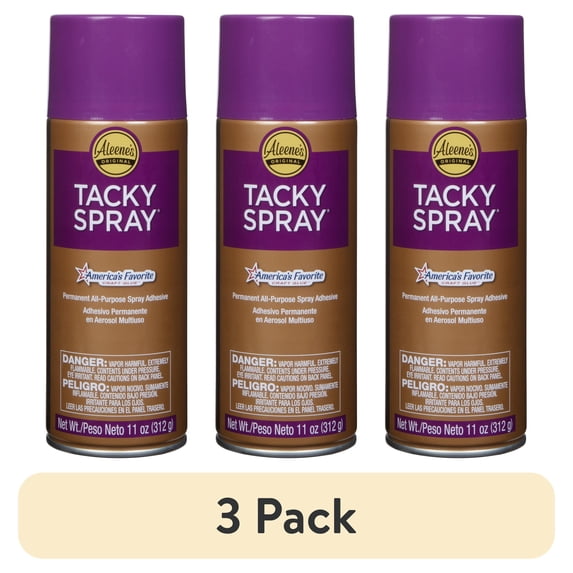 (3 pack) Aleene's Tacky Spray 11 oz, Clear Permanent All-Purpose Spray Adhesive