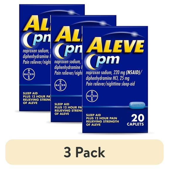 Aleve PM Pain Reliever & Nighttime Sleep Aid Caplets, 20 Count