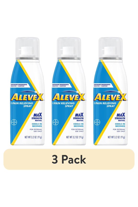 (3 pack) AleveX Pain Relieving Spray, Topical Pain Reliever, 3.2oz