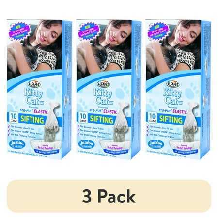 (3 pack) Alfa Pet Sta-Put Elastic Sifting Cat Pan Liners for Easy Cleaning
