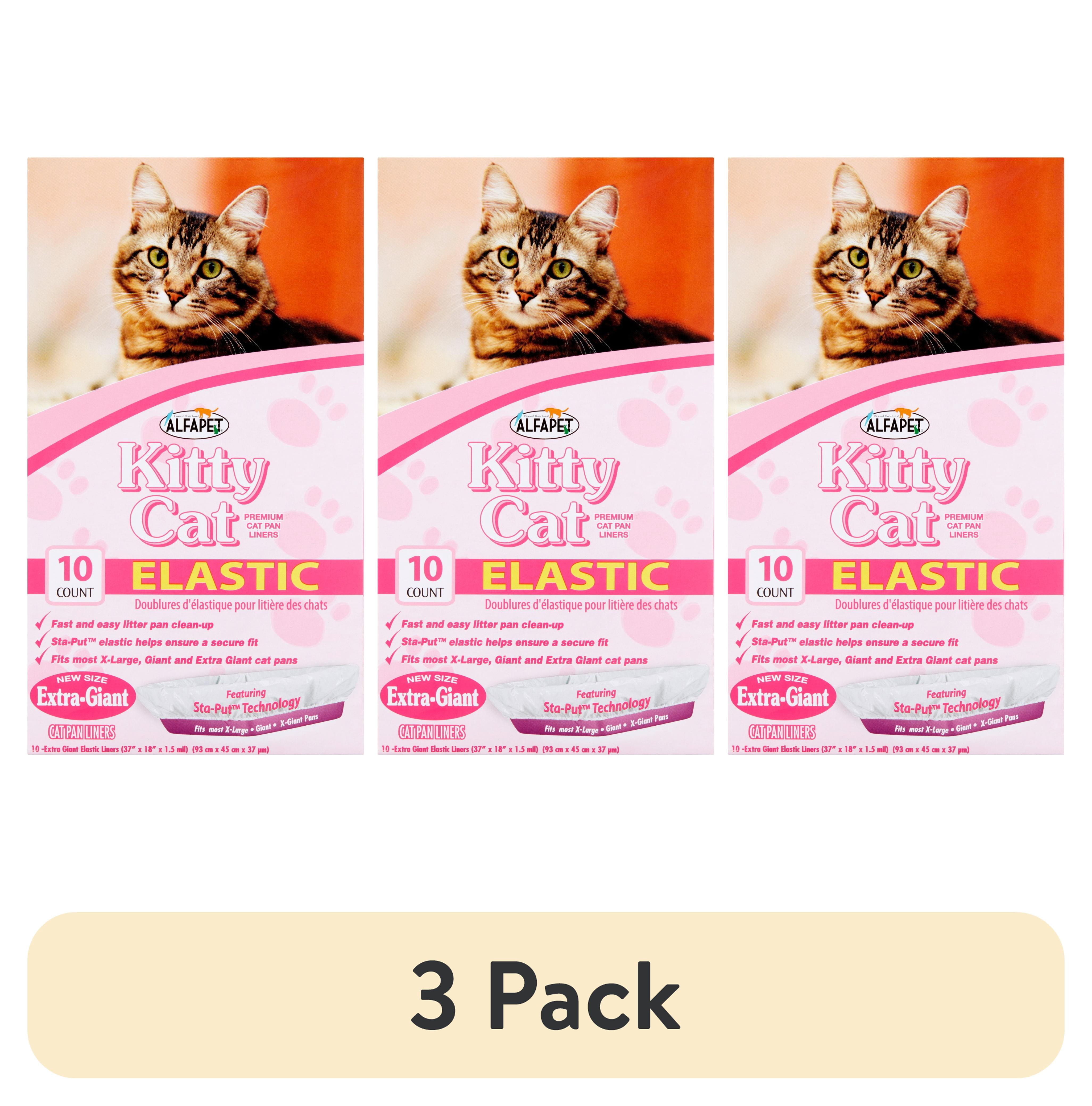 (3 pack) Alfapet, Kitty Cat Elastic Litter Box Liners, 10 Count
