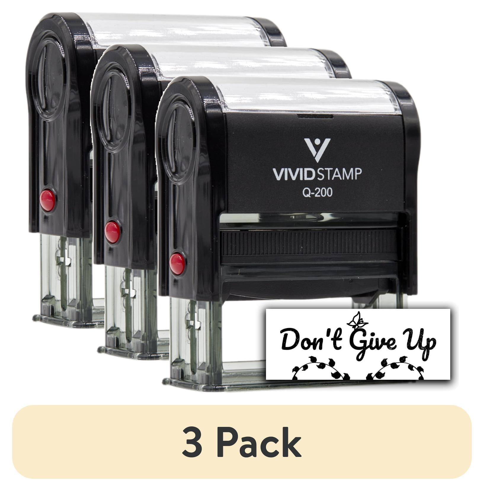(3 pack) All Quality Don't Give Up Self-Inking Rubber Stamp | Family & Friends | Novelty Homely Stamps (Black Ink) - Q-400