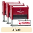 thumbnail image 1 of (3 pack) All Quality Eco-Friendly Manufacturing Self-Inking Rubber Stamp (Red Ink) - Q-400, 1 of 7
