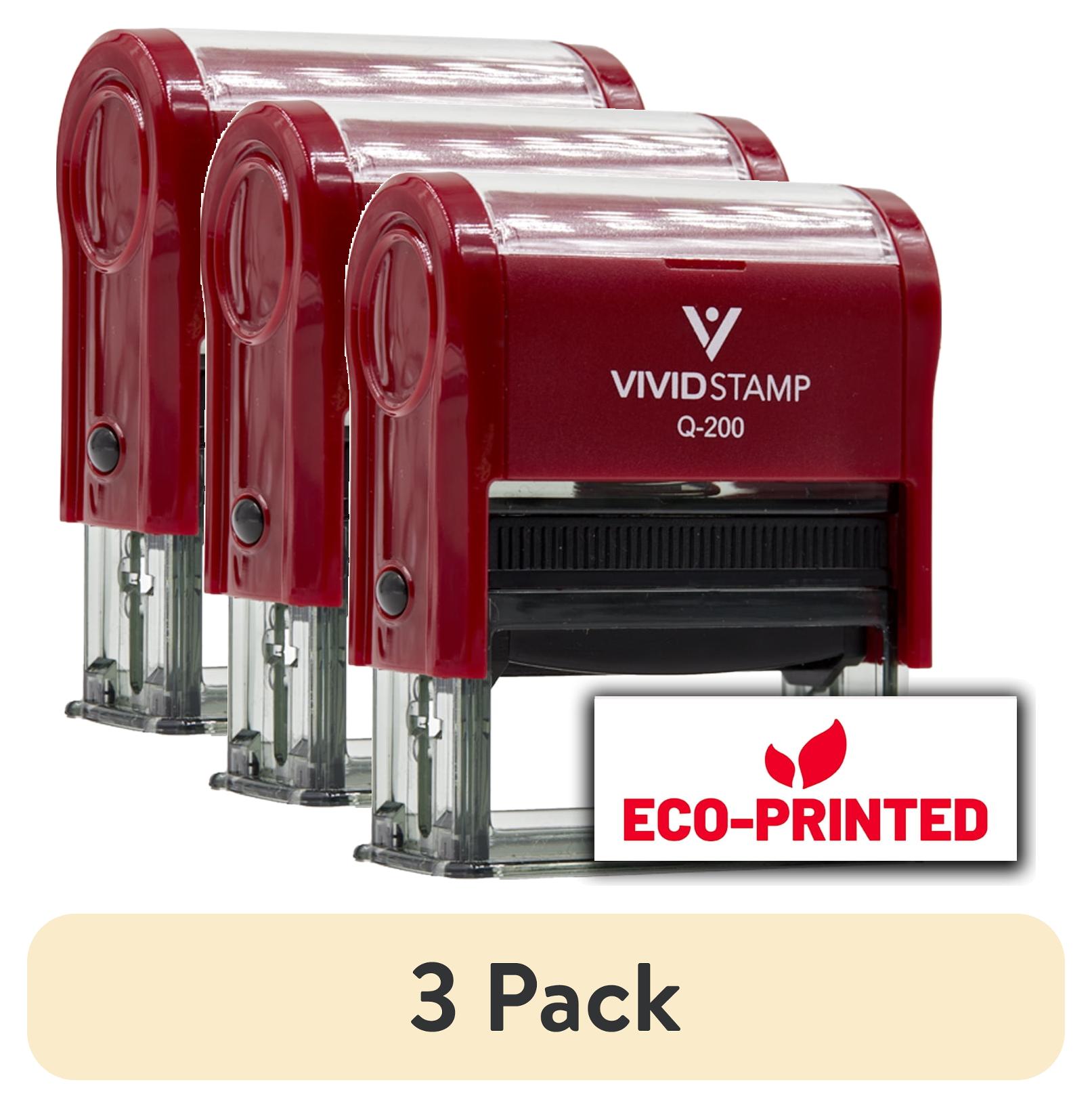 (3 pack) All Quality Eco-Printed Self-Inking Rubber Stamp (Red Ink) - Q-200