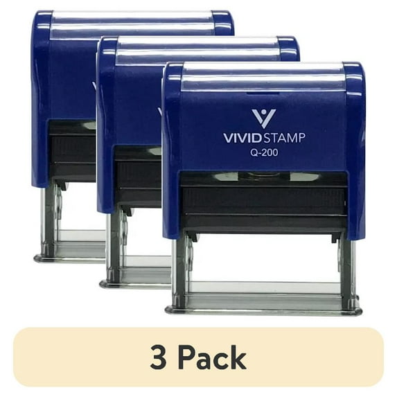 (3 pack) All Quality Fake/Copy Self-Inking Rubber Stamp (Blue Ink) - Q-300