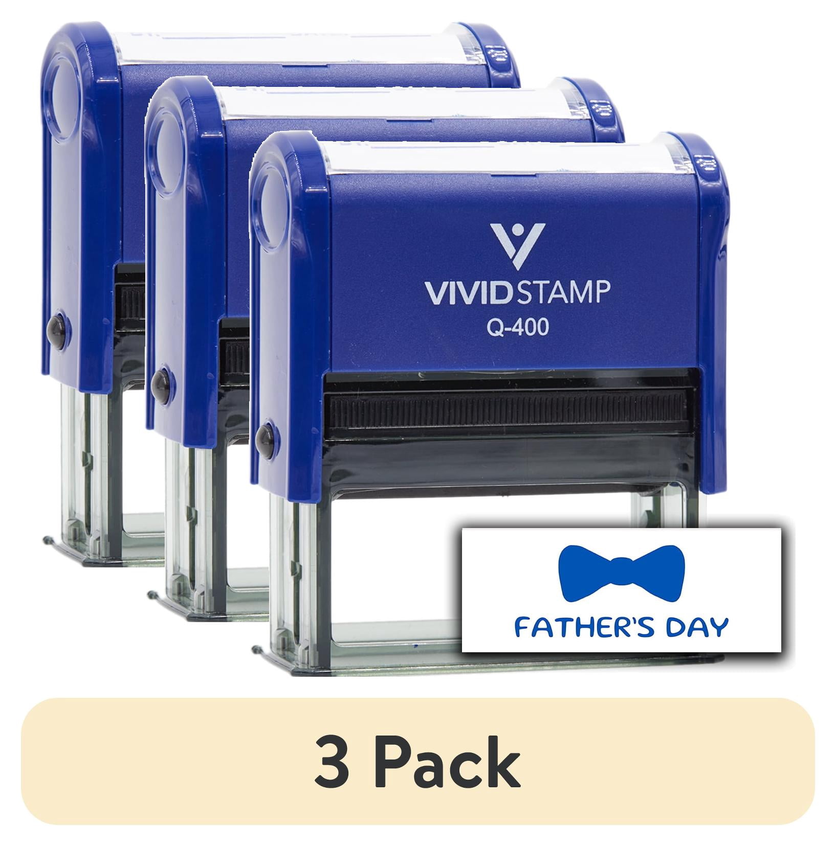(3 pack) All Quality Father's Day Self-Inking Rubber Stamp | Agenda Planning Stamps (Blue Ink) - Q-400