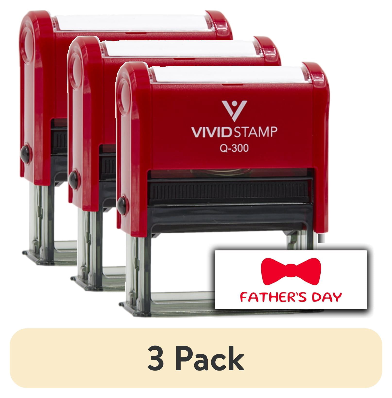 (3 pack) All Quality Father's Day Self-Inking Rubber Stamp | Agenda Planning Stamps (Red Ink) - Q-300