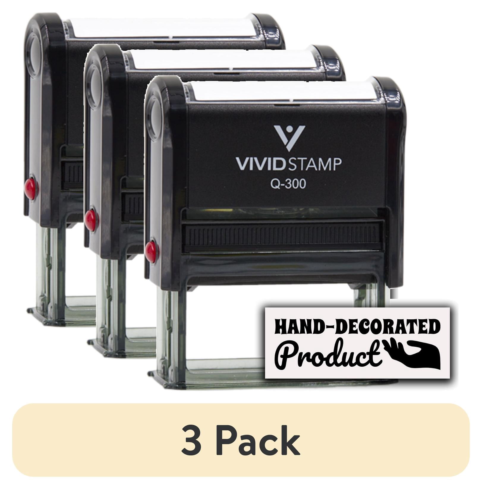 (3 pack) All Quality Hand-Decorated Product Self-Inking Rubber Stamp | Handcrafted Products (Black Ink) - Q-300
