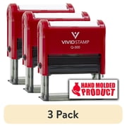 3 pack All Quality Hand Molded Product Self-Inking Rubber Stamp | Handcrafted Products Red Ink - Q-300