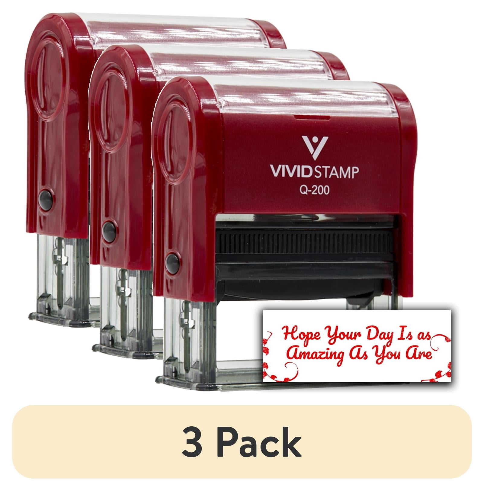 (3 pack) All Quality Hope Your Day Is as Amazing As You Are Self-Inking Rubber Stamp | Family & Friends | Novelty Homely Stamps (Red Ink) - Q-200