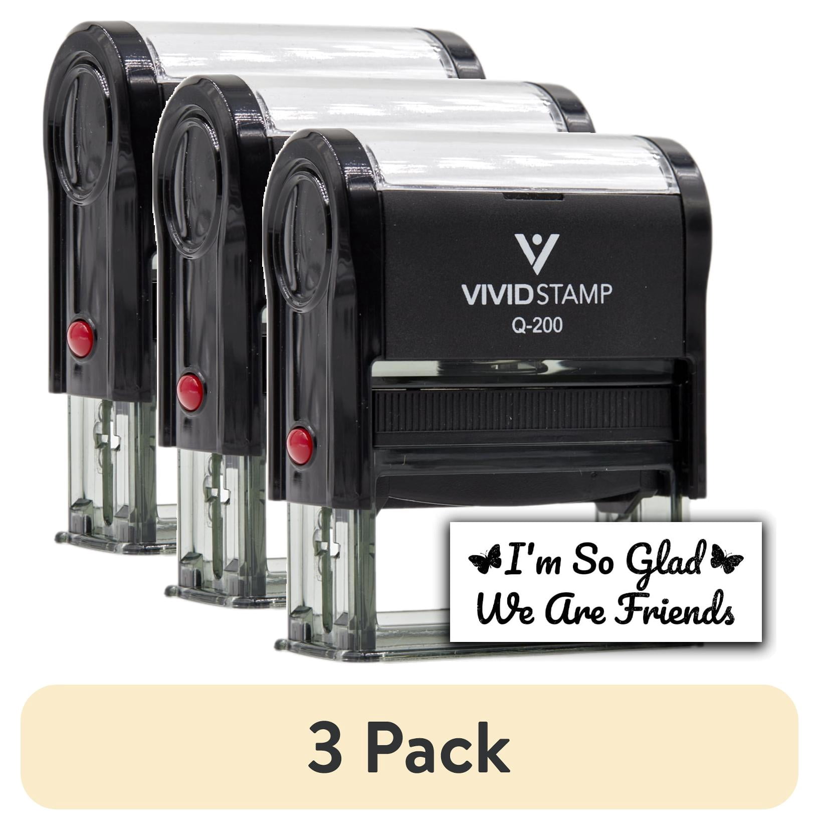(3 pack) All Quality I'm So Glad We Are Friends Self-Inking Rubber Stamp | Family & Friends | Novelty Homely Stamps (Black Ink) - Q-300