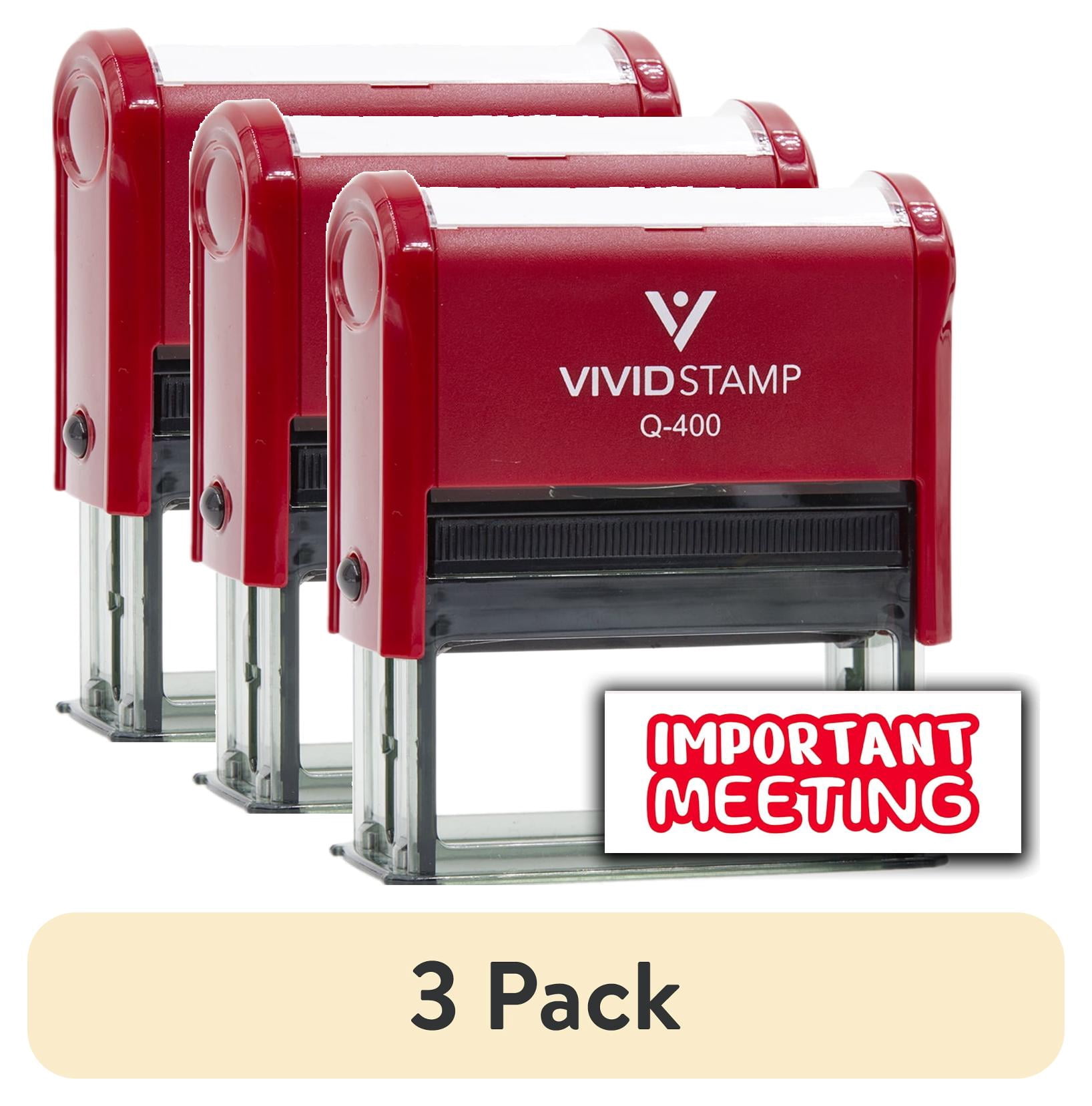 (3 pack) All Quality Important Meeting Self-Inking Rubber Stamp | Agenda Planning Stamps (Red Ink) - Q-400