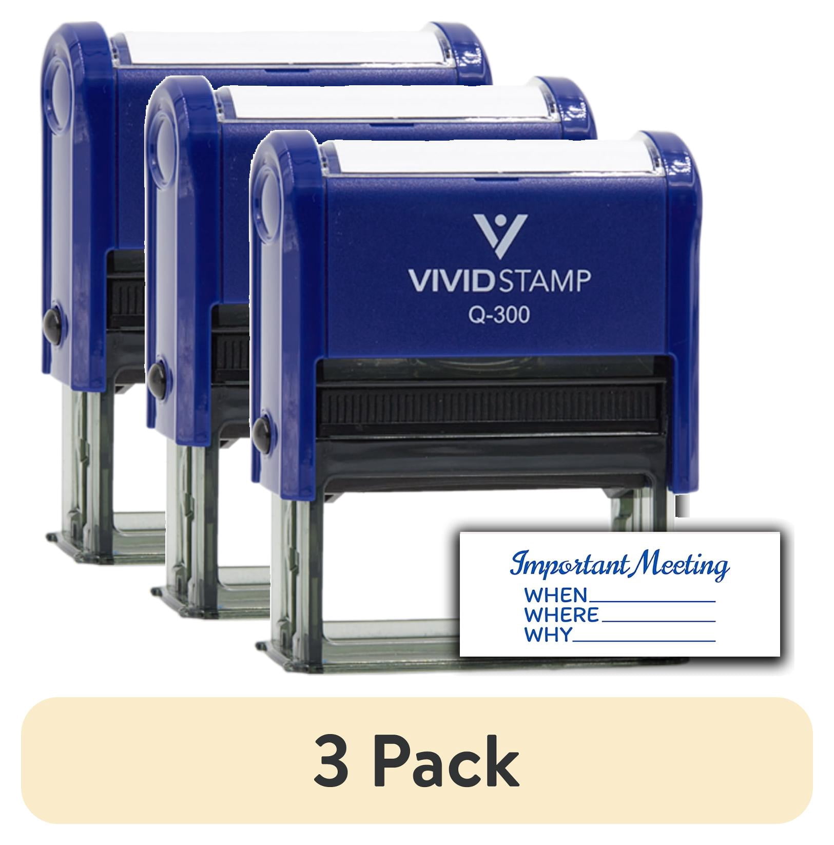 (3 pack) All Quality Important Meeting When Where Why Self-Inking Rubber Stamp | Agenda Planning Stamps (Blue Ink) - Q-300