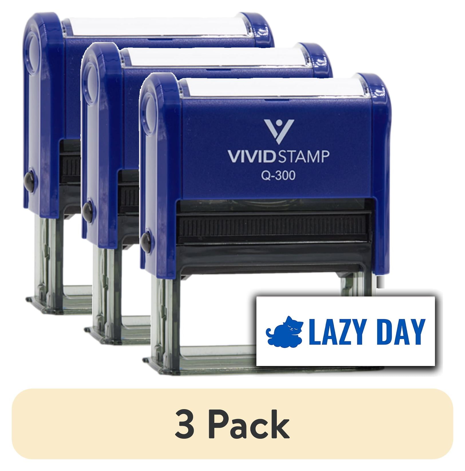 (3 pack) All Quality Lazy Day Self-Inking Rubber Stamp | Agenda Planning Stamps (Blue Ink) - Q-300