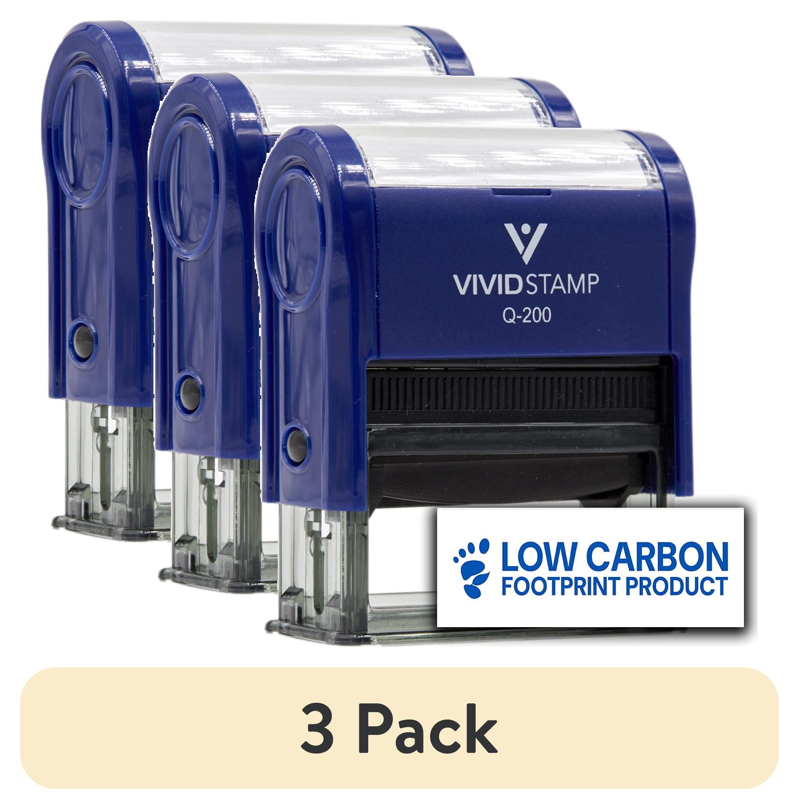 (3 pack) All Quality Low Carbon Footprint Product Self-Inking Rubber Stamp (Blue Ink) - Q-200