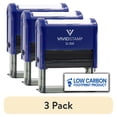 thumbnail image 1 of (3 pack) All Quality Low Carbon Footprint Product Self-Inking Rubber Stamp (Blue Ink) - Q-300, 1 of 7