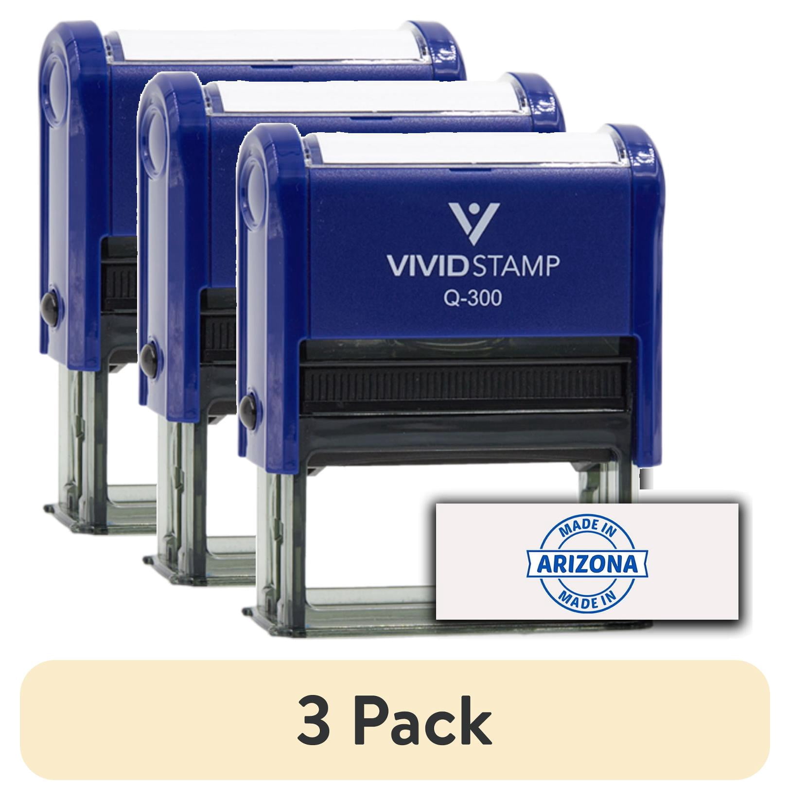 (3 pack) All Quality Made In Arizona Self-Inking Rubber Stamp (Blue Ink) - Q-300
