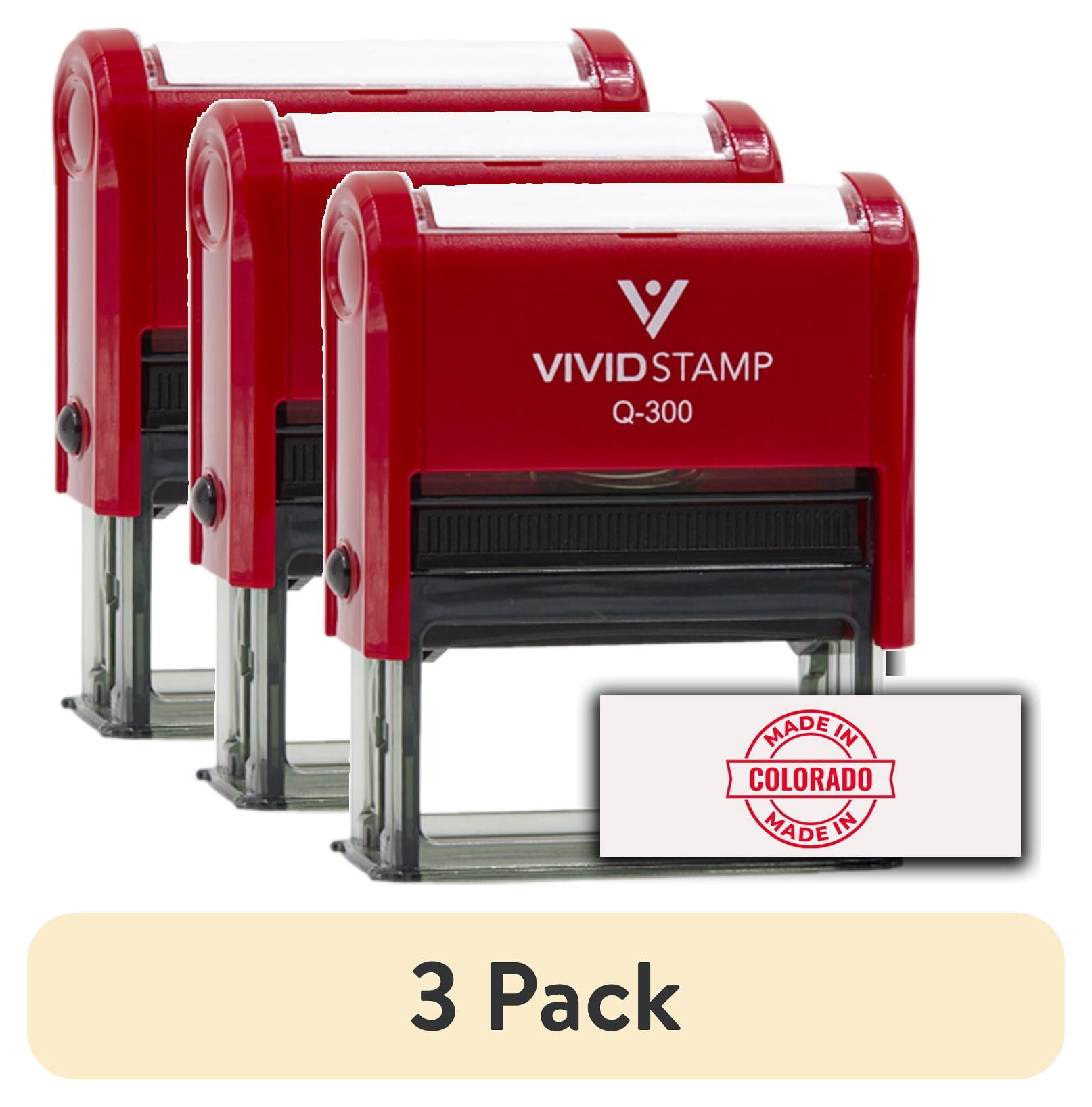 (3 pack) All Quality Made In Colorado Self-Inking Rubber Stamp (Red Ink) - Q-300