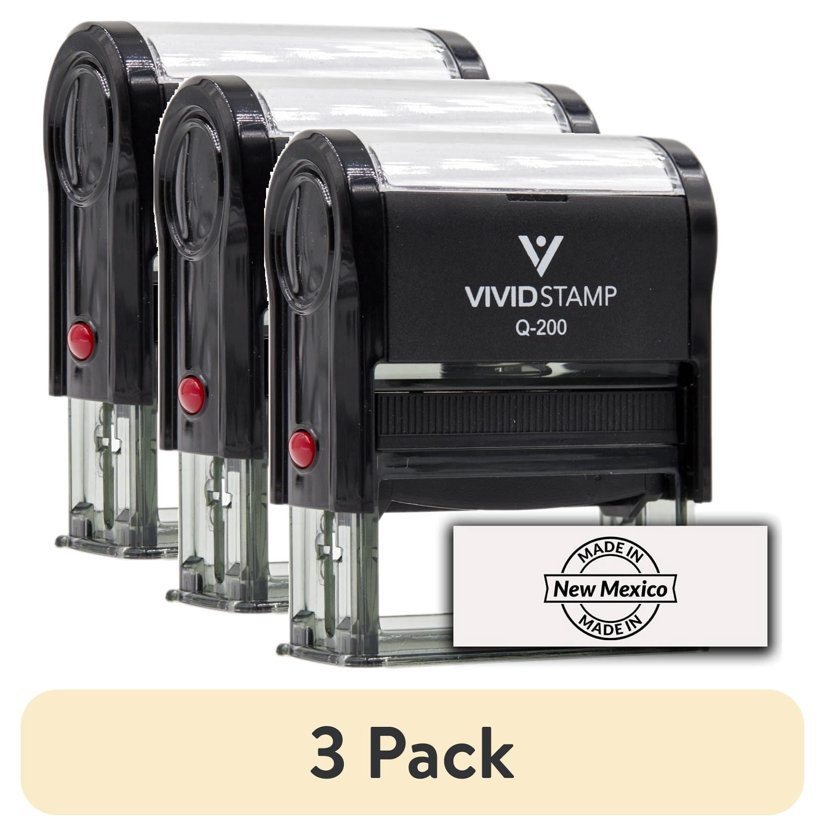(3 pack) All Quality Made In New Mexico Self-Inking Rubber Stamp (Black Ink) - Q-200