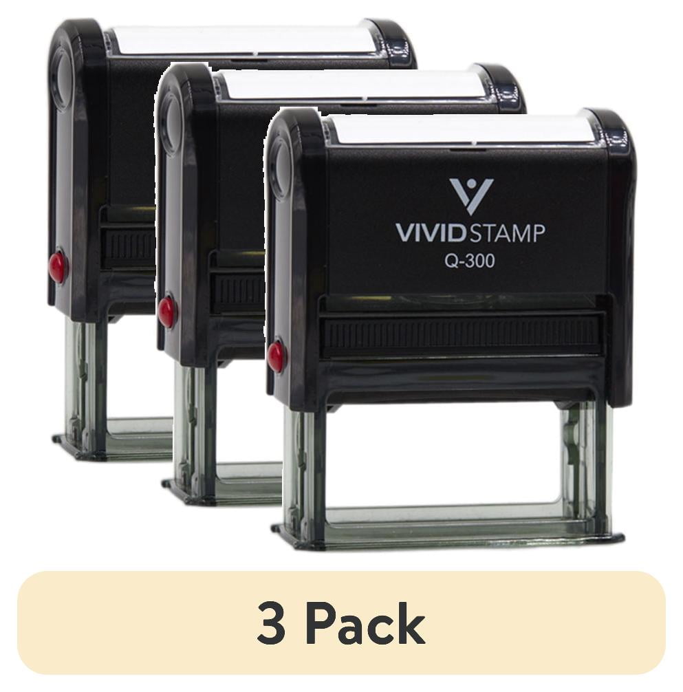 (3 pack) All Quality Made In USA A Trusted Brand Self-Inking Rubber Stamp | Professional Business Branding (Black Ink) - Q-300