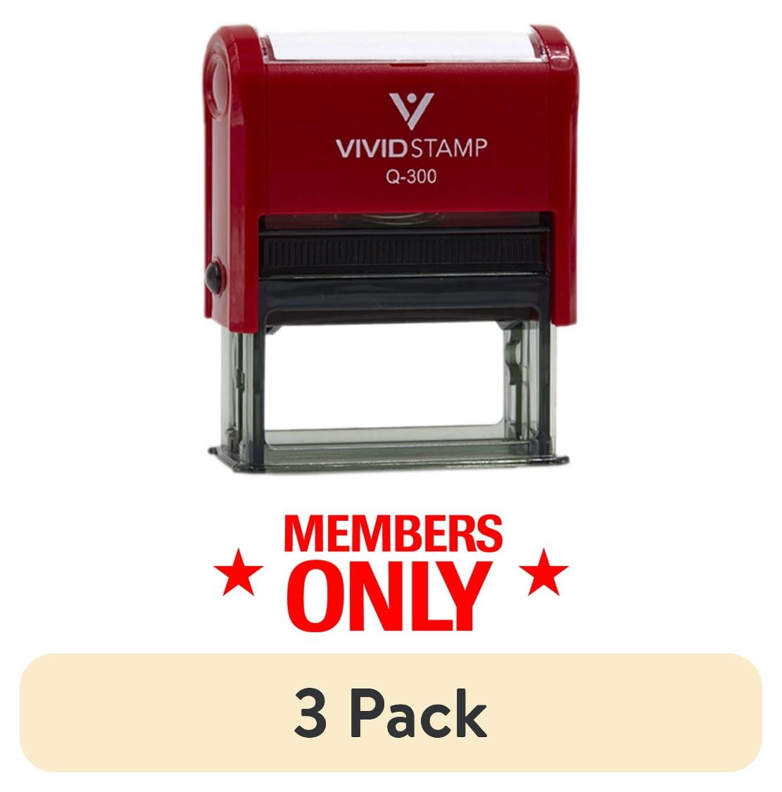 (3 pack) All Quality Members Only Self-Inking Rubber Stamp | Professional Business Branding (Red Ink) - Q-200