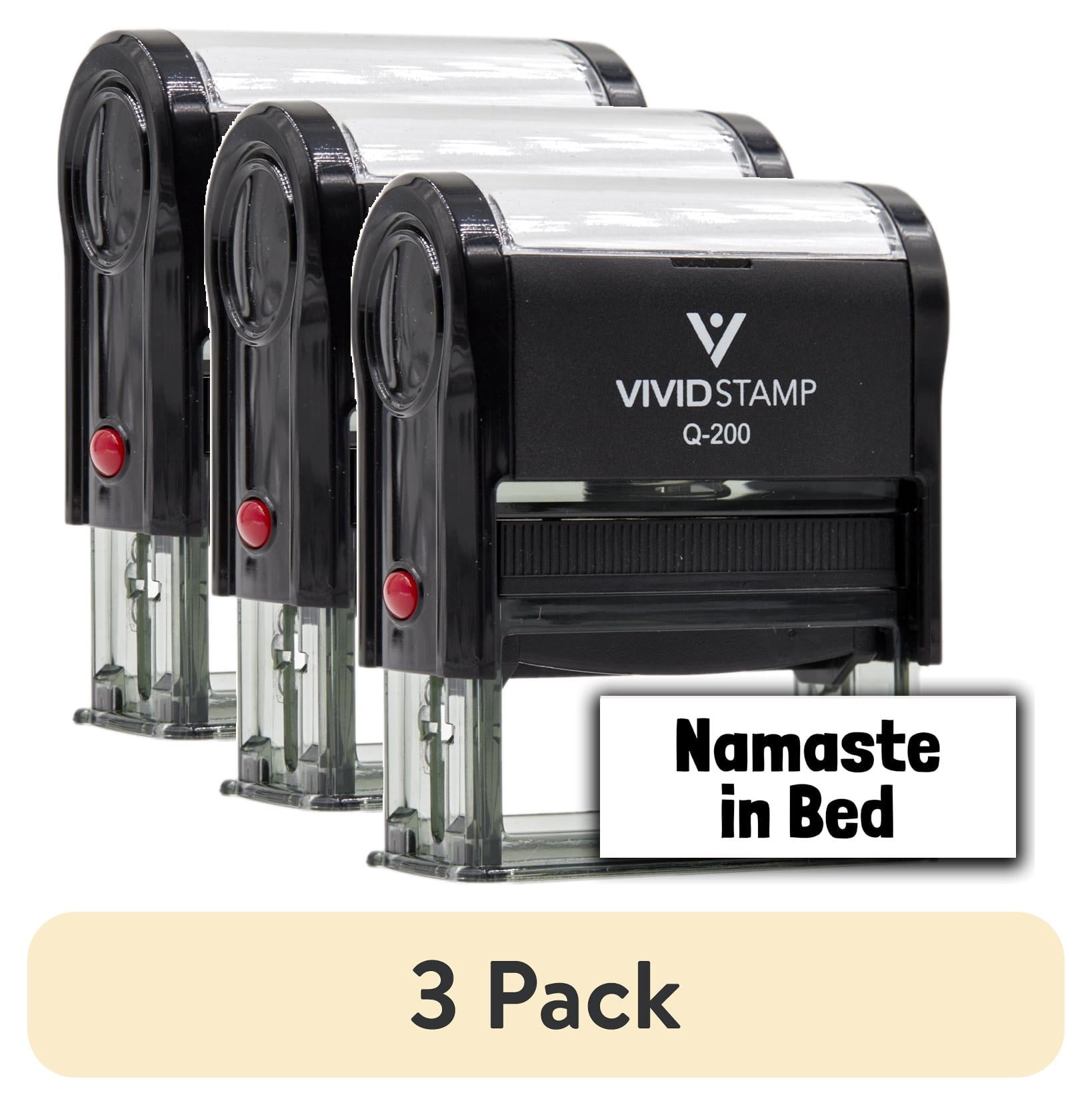 (3 pack) All Quality Namaste in Bed Self-Inking Rubber Stamp | Agenda Planning Stamps (Black Ink) - Q-200