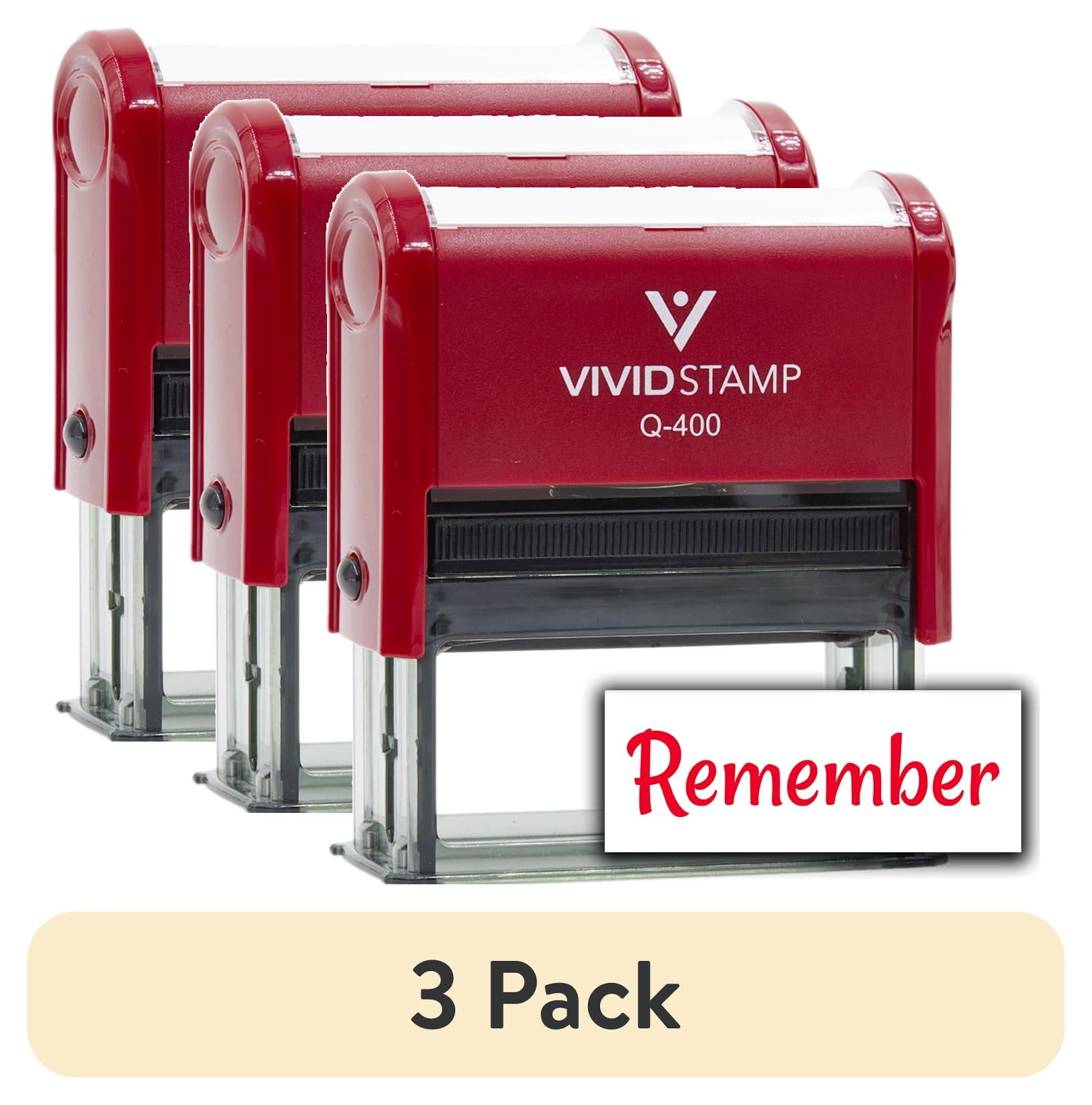 (3 pack) All Quality Remember Self-Inking Rubber Stamp | Agenda Planning Stamps (Red Ink) - Q-400