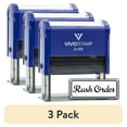 thumbnail image 1 of (3 pack) All Quality Rush Order Self-Inking Rubber Stamp | Business and Packaging Stamps (Blue Ink) - Q-400, 1 of 8