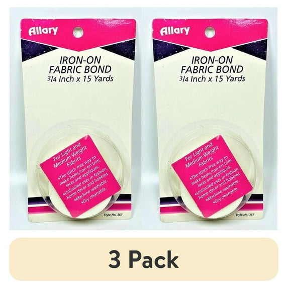 (3 pack) Allary Iron-On Fabric Bond-