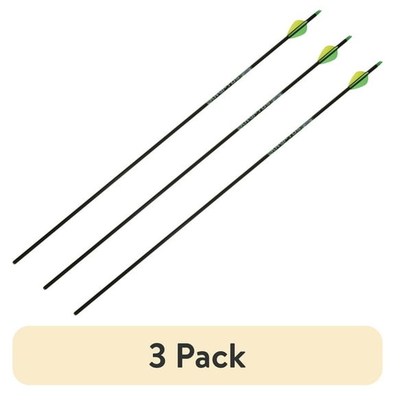 (3 pack) Allen Company Kryptos Carbon Arrow, 31"L with 2" Profile Vanes, Black