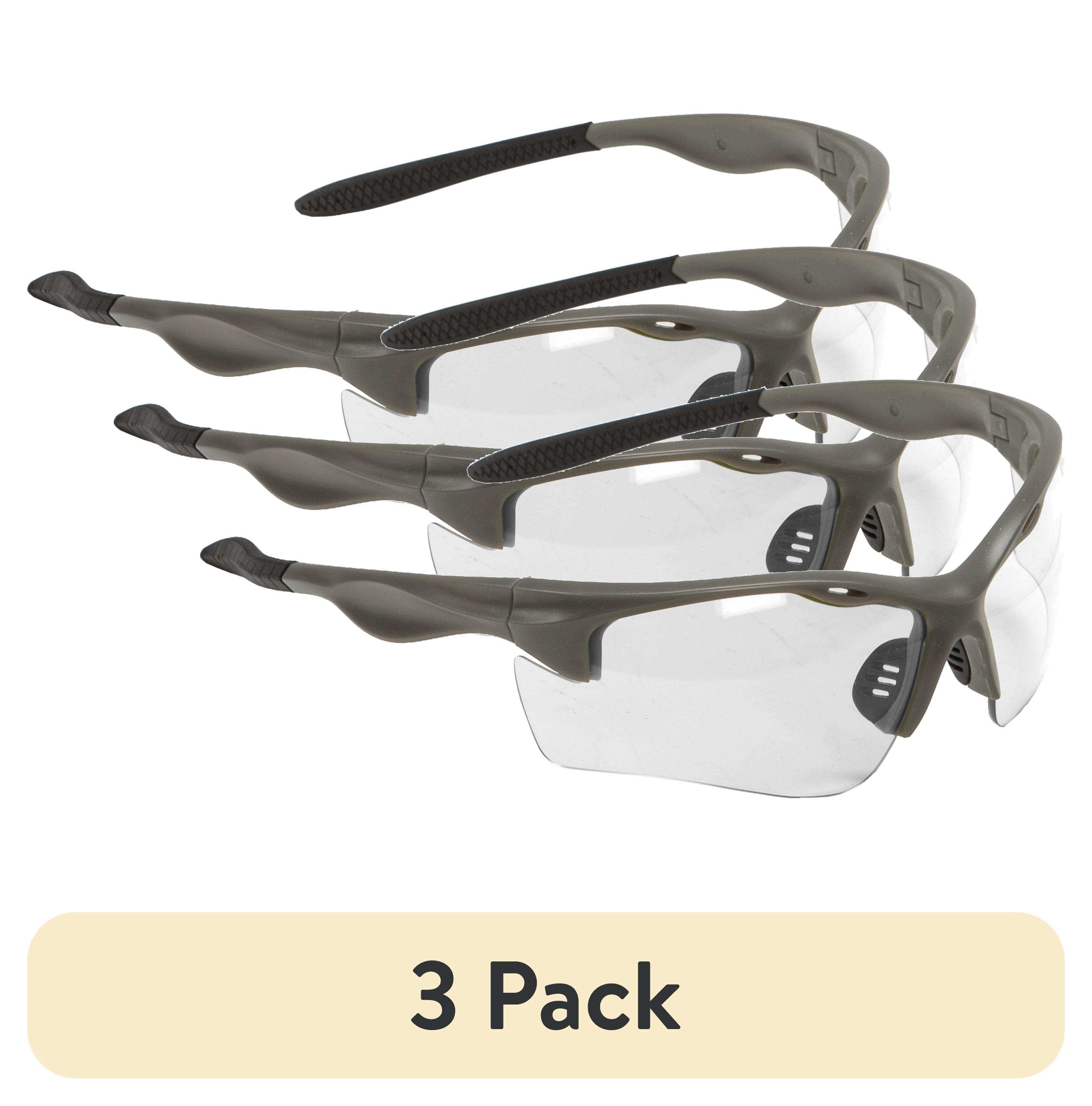 (3 pack) Allen Company Shooting & Safety Glasses, Clear, Wrap Around Polycarbonate, ANSI Z87, Anti-scratch