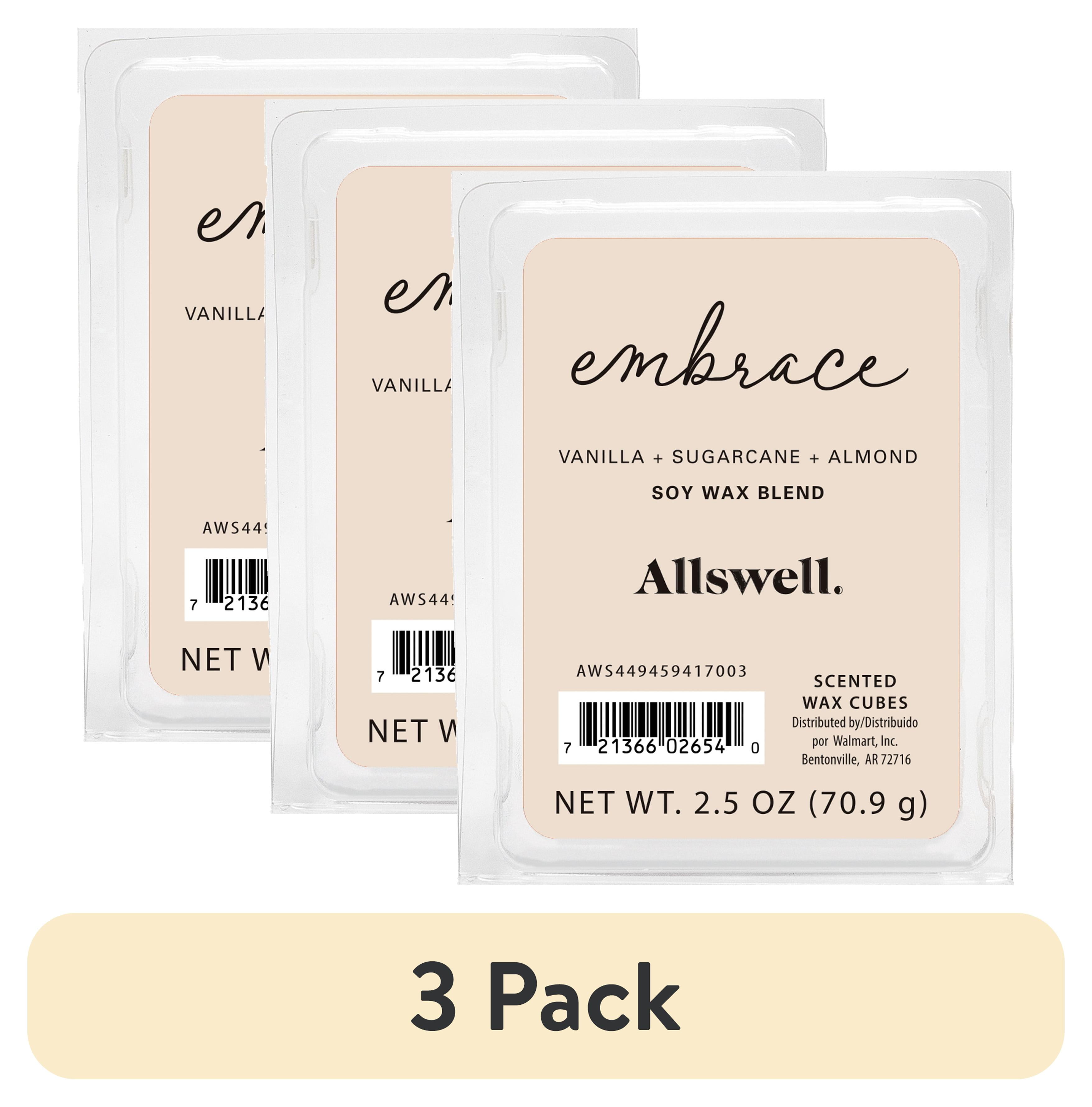 (3 pack) Allswell 6 Cube Wax Melts, Embrace (Vanilla + Sugarcane + Almond), 2.5 oz