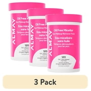 3 pack Almay Oil Free Micellar Eye Makeup Remover Pads, Gentle & Hypoallergenic, Fragrance-Free, Ophthalmologist Tested, Suitable for Sensitive Eyes, 120 count
