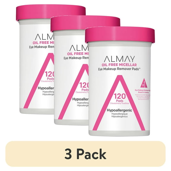 (3 pack) Almay Oil Free Micellar Eye Makeup Remover Pads, 120 count