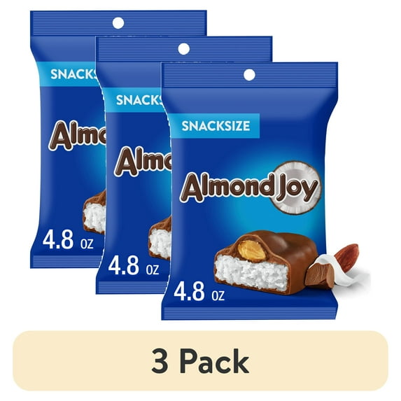(3 pack) Almond Joy Coconut and Almond Chocolate Candy, Bag 4.8 oz