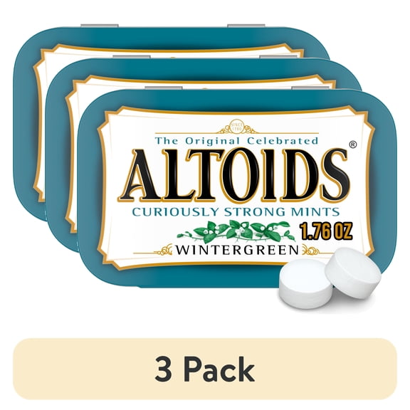 (3 pack) Altoids Wintergreen Breath Mints - 1.76 oz Tin