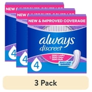 (3 pack) Always Discreet Pads, Moderate Absorbency, Regular, 108 Count