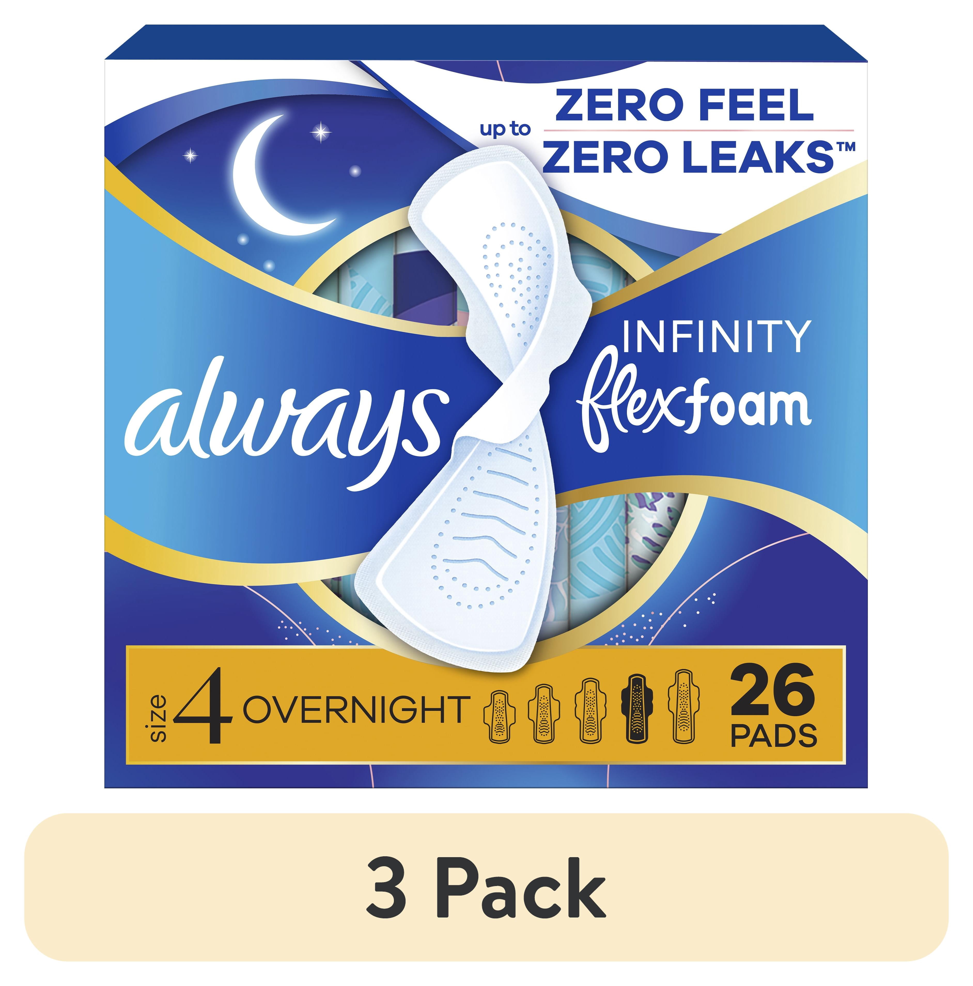 【さっちゃん】Always infinity flex foam 4箱 3 pack) Always Infinity FlexFoam Pads, Size 4, Overnight, Wings