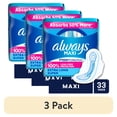 thumbnail interactive-video image 1 of (3 pack) Always Maxi Pads with Wings, Size 3, Extra Long Super Absorbency, 33 Count, 1 of 15