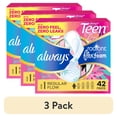 thumbnail image 1 of (3 pack) Always Radiant Teen Pads, Size 1, Regular, with Wings, Unscented, 42 Count, 1 of 15
