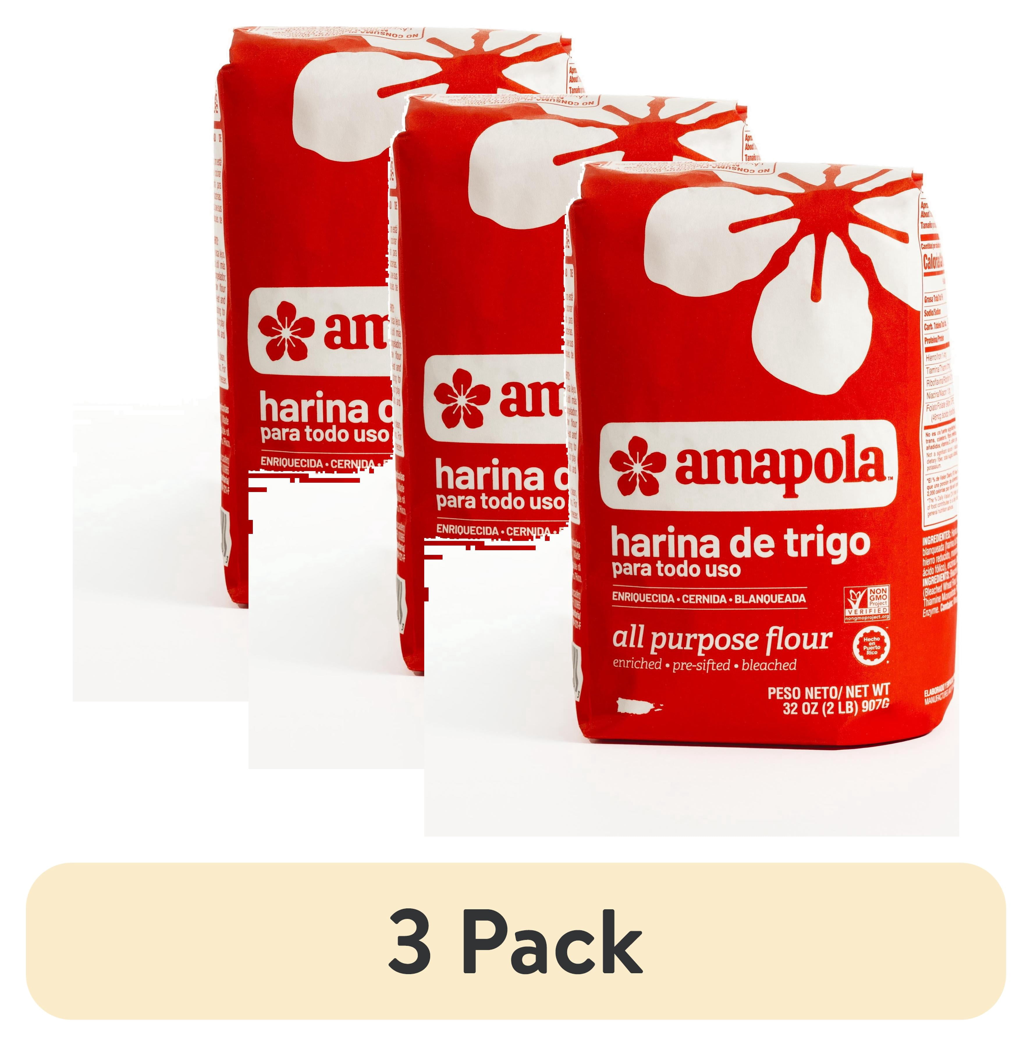 (3 pack) Amapola Harina de Trigo All Purpose Flour Dry Mix Bag - 2lbs