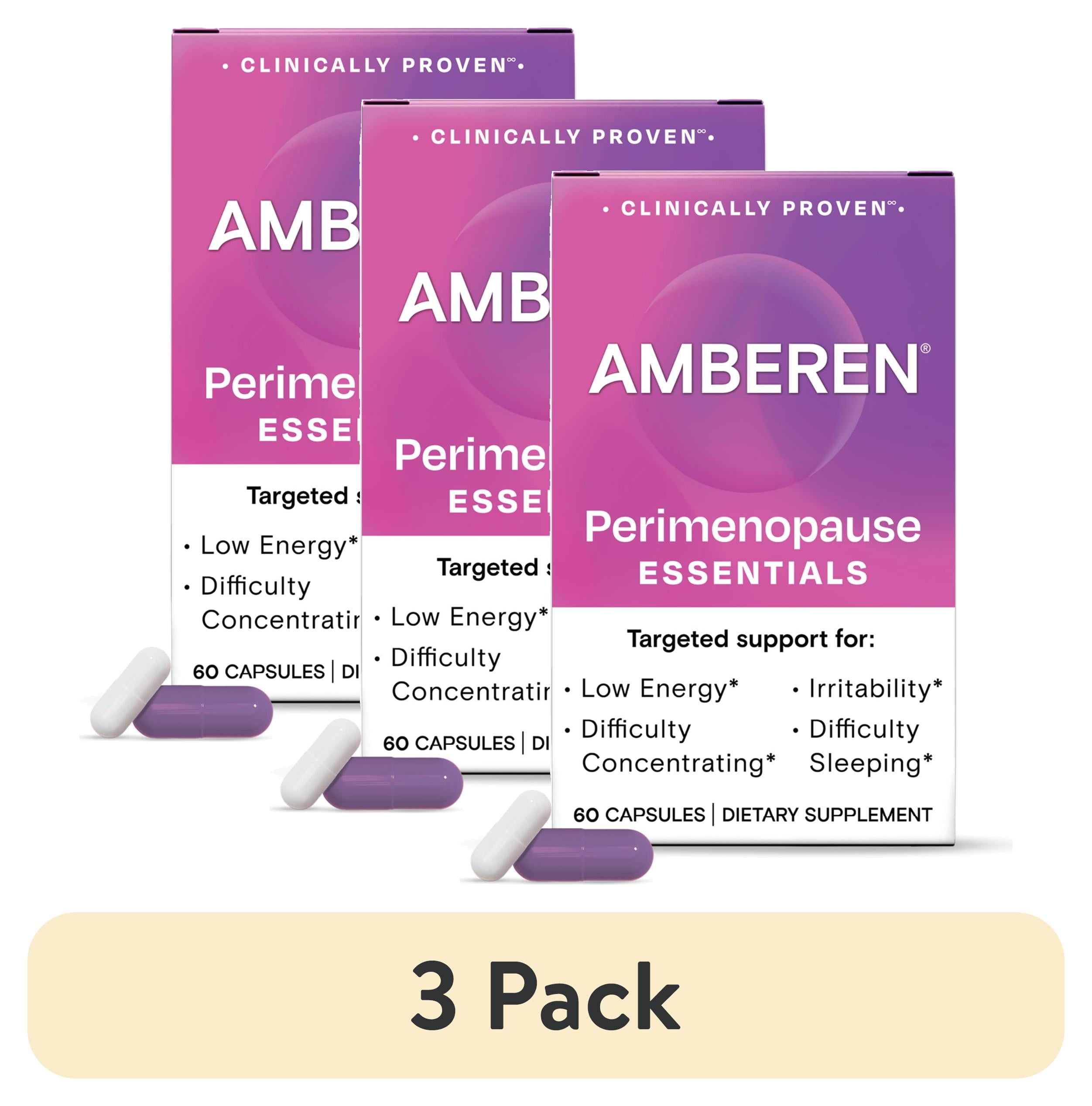 ipamorelin cjc 1295 hot flashes night sweats perimenopause 3 pack) Amberen Multi-Symptom Supplements for Women, & Flash Relief, 60 Count balance capsules ZServings_270 Flavor:Strawberry Lime