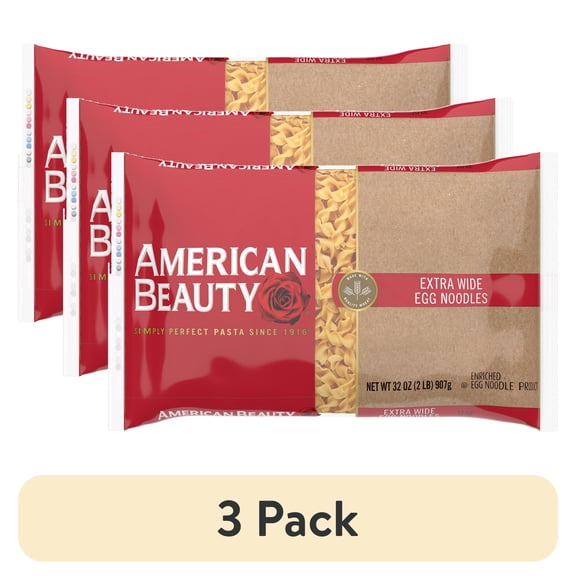 (3 pack) American Beauty 32 oz Extra Wide Egg Noodle