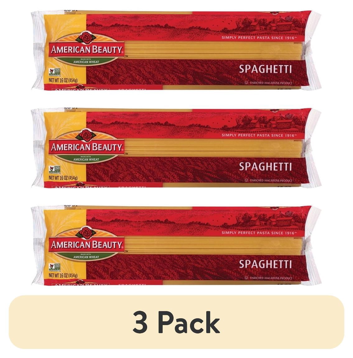 (3 pack) American Beauty Spaghetti Pasta, 16 oz– Traditional Pasta for Italian Style Dishes