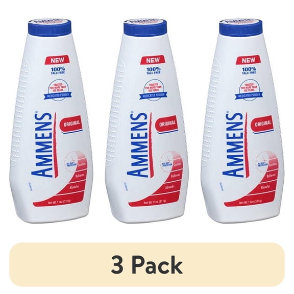 (3 pack) Ammens Original Talc-Free Powder 11 oz Bottle
