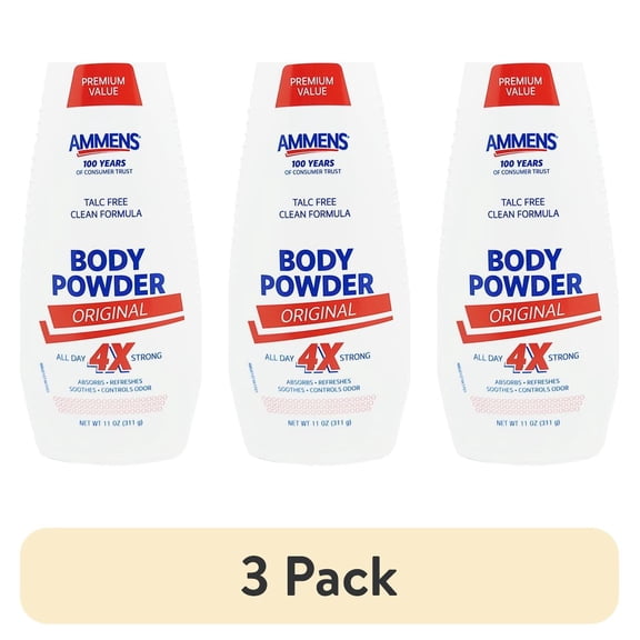 (3 pack) Ammens Original Talc-Free Powder 11 oz Bottle