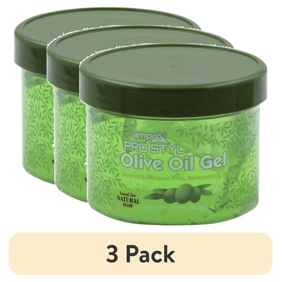 (3 pack) Ampro Pro Styl Olive Oil Styling Gel, 10oz., Moisturizing, Unisex