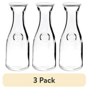 (3 pack) Anchor Hocking Glass Carafe with Lid, 1 Liter