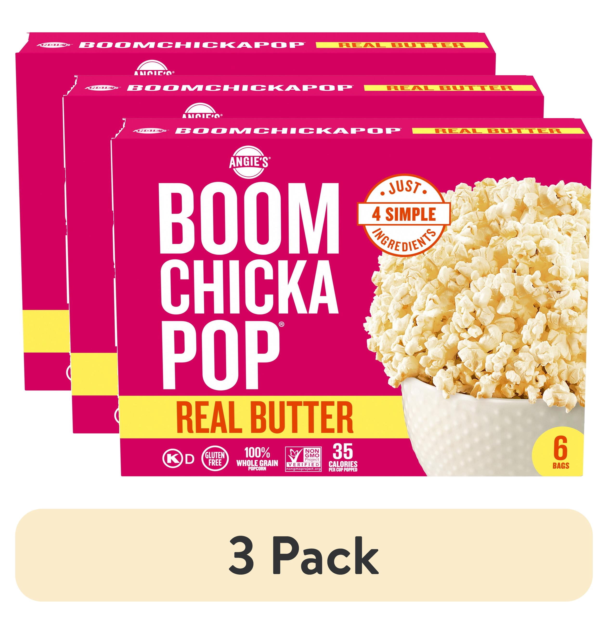 (3 pack) Angie's BOOMCHICKAPOP Real Butter Microwave Popcorn, 3.29 oz., 6-Count Bags