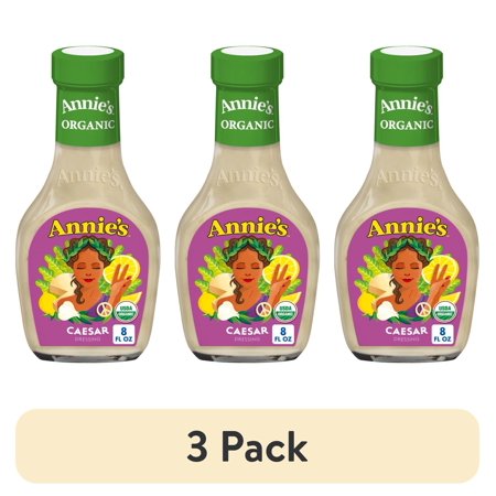 (3 pack) Annie's Organic Caesar Salad Dressing, Non-GMO, 8 fl oz